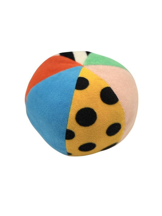 Large Colorful Patchwork Polka Dot Rattle Ball Toy