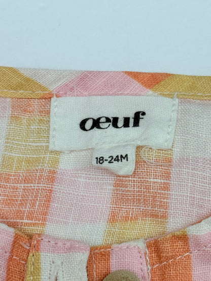 Oeuf Gingham Linen Shirt 18-24M