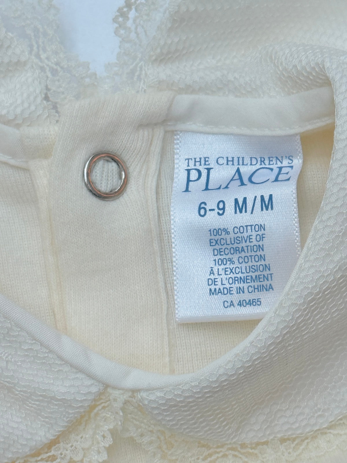 The Children's Place Ivory Lace Bodysuit 6-9M