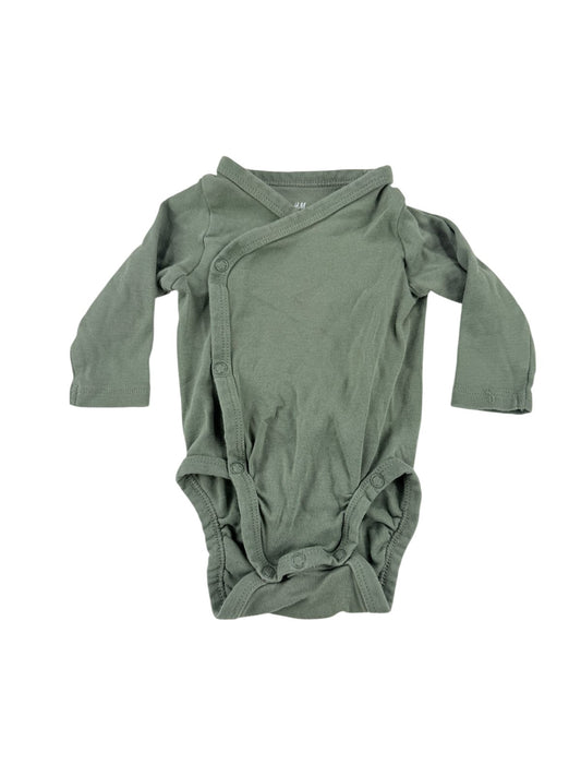 H&M Green Wrap Bodysuit Size 1-2M