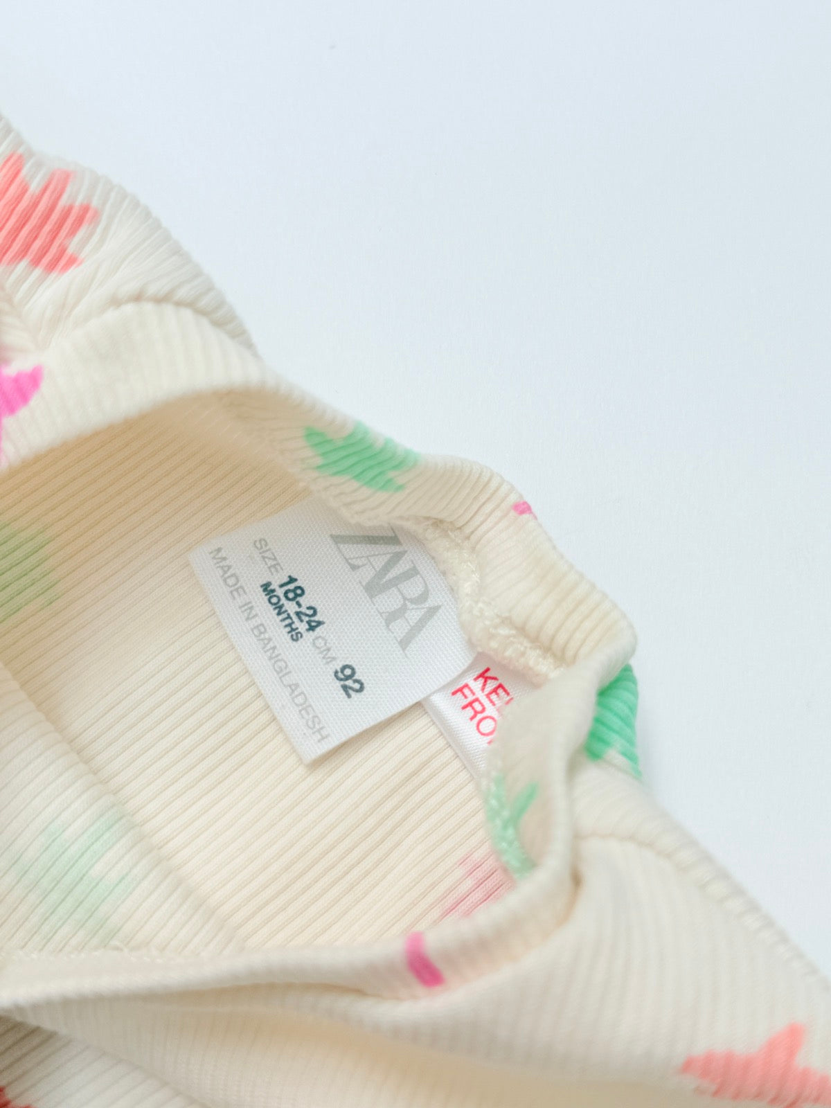 Zara Palm Tree Print Ribbed Tee 2T