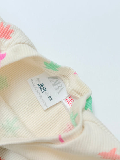 Zara Palm Tree Print Ribbed Tee 2T