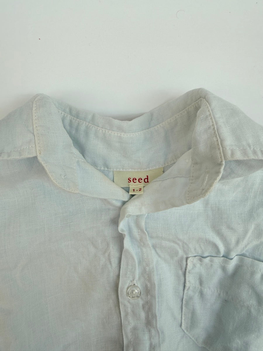 Seed Heritage Linen Long Sleeve Shirt 1-2Y