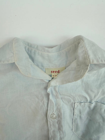 Seed Heritage Linen Long Sleeve Shirt 1-2Y