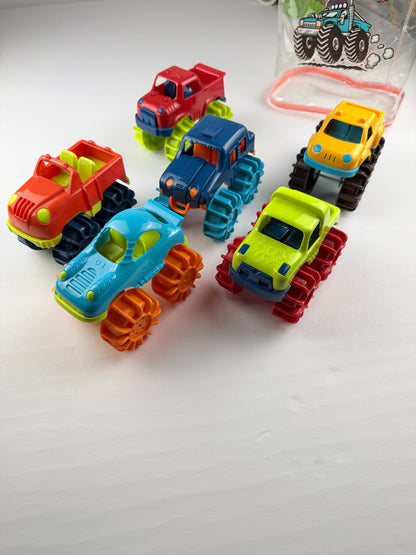 Mini Monster Trucks 6-Piece Toy Set in Zip Bag