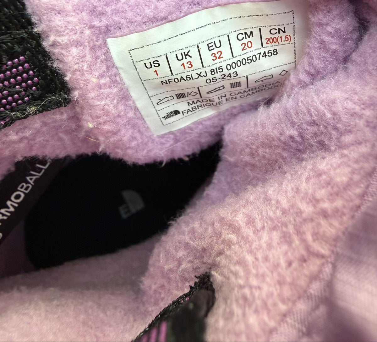 The North Face Thermoball Pull-On Boot Size 1