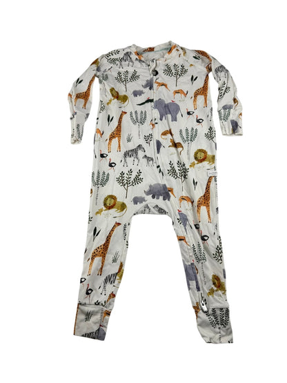 Loulou Lollipop Safari Animal Zip Pajamas 18-24M