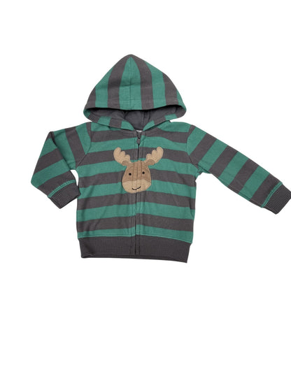 Carter's Moose Fleece Zip Hoodie 9M