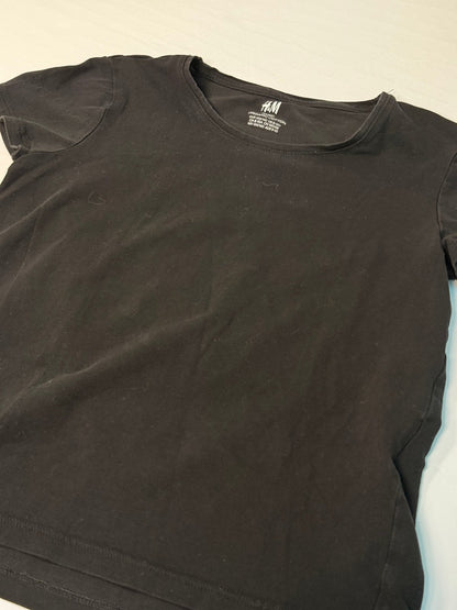 H&M Basic Black T-Shirt Size 8-10Y