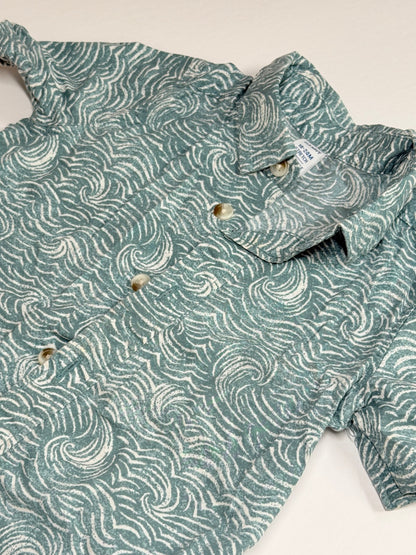 Old Navy Wave Print Button Shirt 18-24M