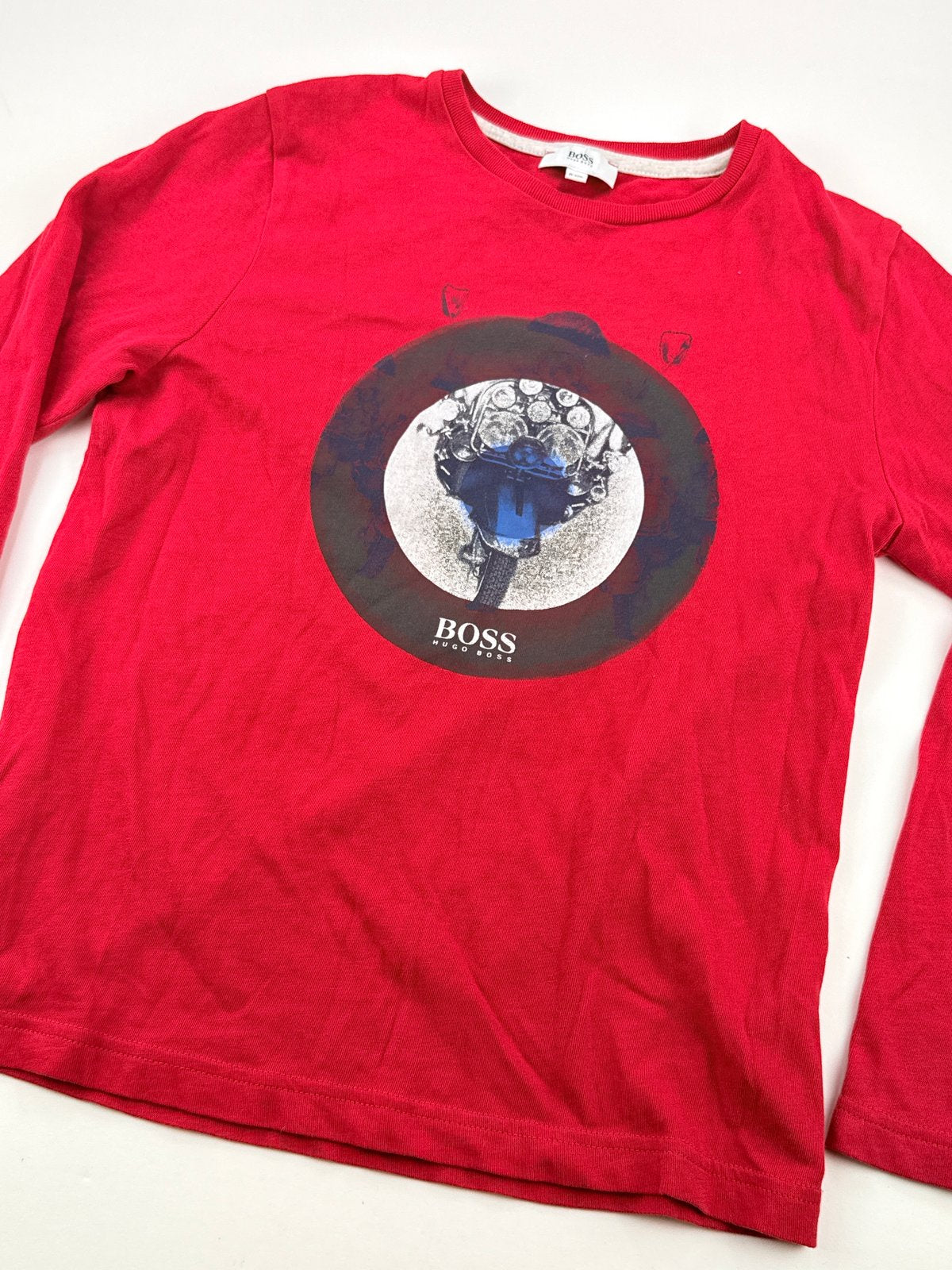 BOSS Red Long Sleeve Graphic T-Shirt Size 8