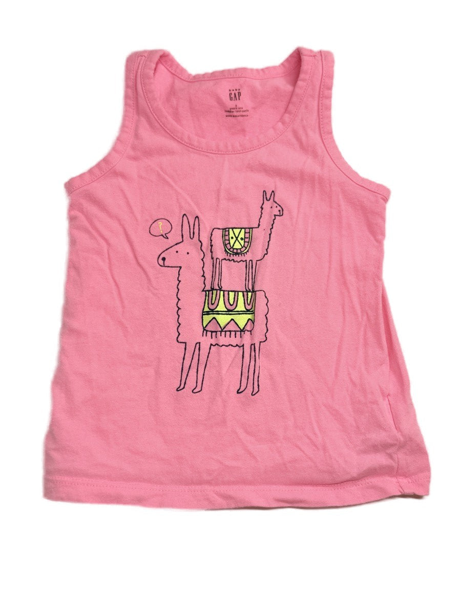 Baby Gap Pink Llama Tank Top 2T