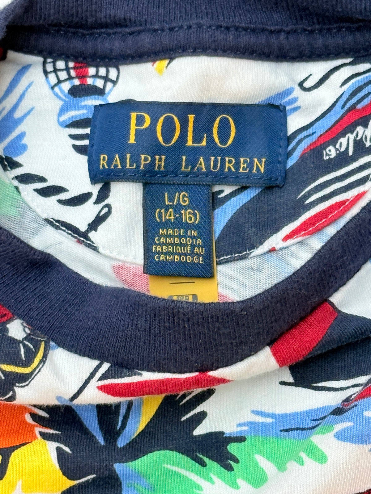 Polo Ralph Lauren Bear Beach Print T-Shirt 14-16