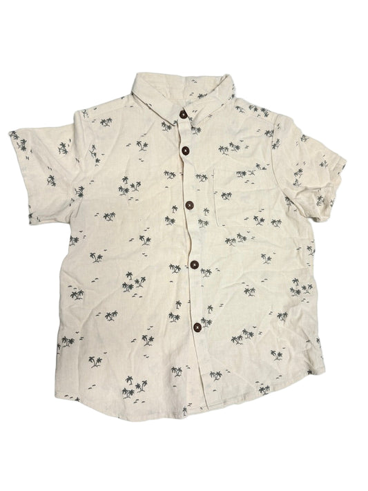 Rylee & Cru 8-9Y Palm Tree Button Up Shirt