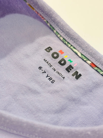 Mini Boden Dinosaur Appliqué Long Sleeve Top 6-7y
