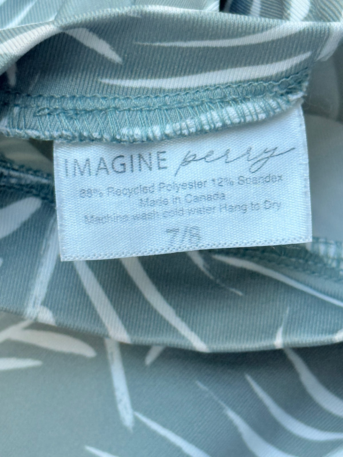 Imagine Perry Palm Print Rashguard Swimsuit 7/8