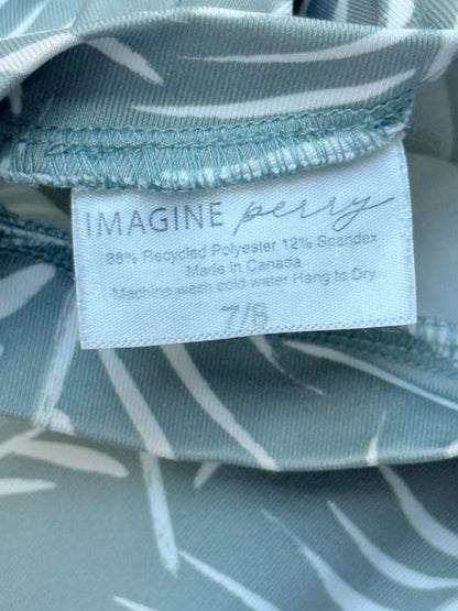 Imagine Perry Palm Print Rashguard Swimsuit 7/8