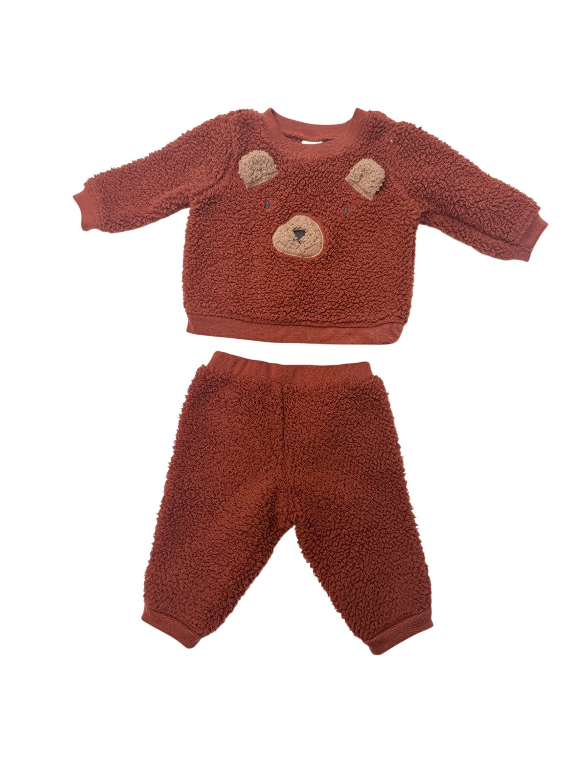 Carter's Bear Sherpa Sweatshirt Pants Set 3M