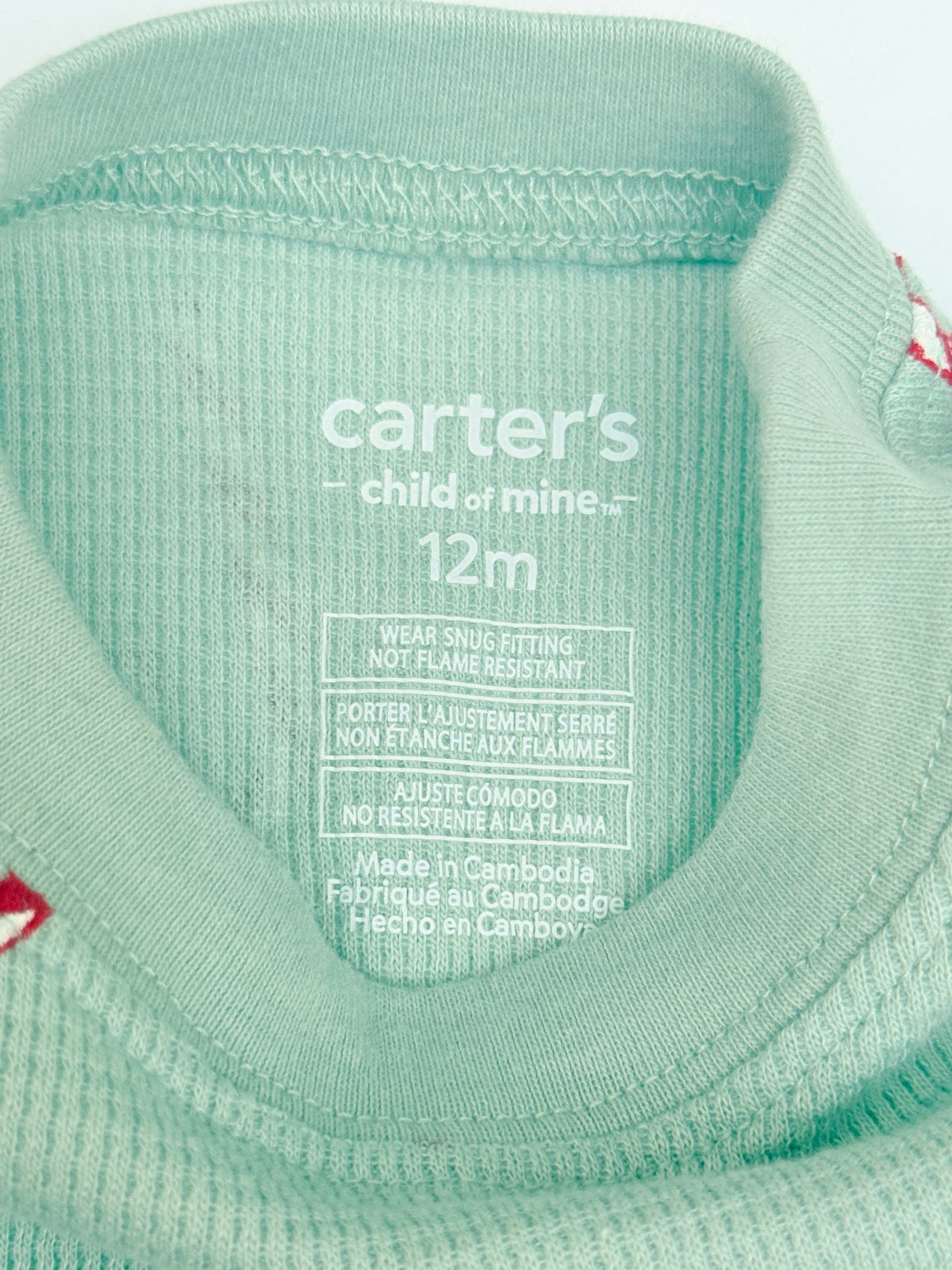 Carter's Child of Mine Candy Cane Pajama Set 12M