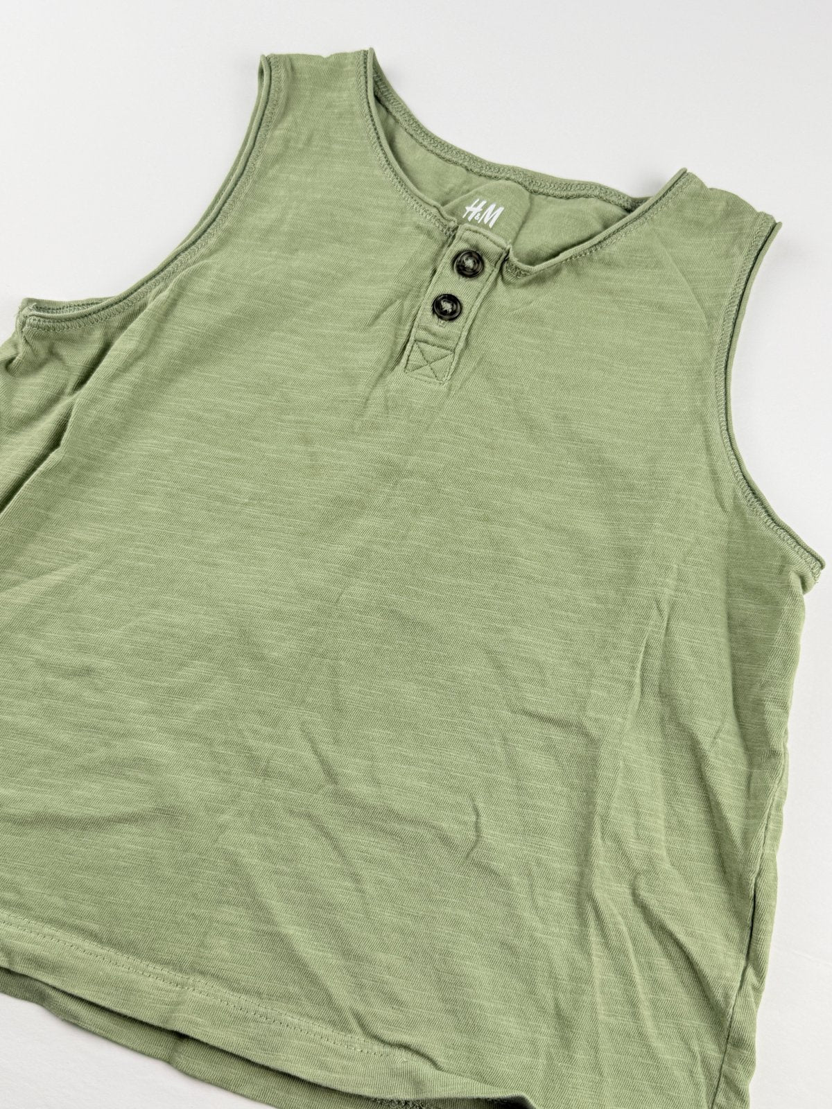 H&M Green Henley Tank Size 2-4Y