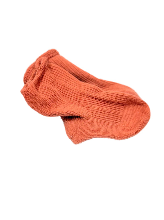 Unknown Terracotta Ribbed Baby Socks 0-6m