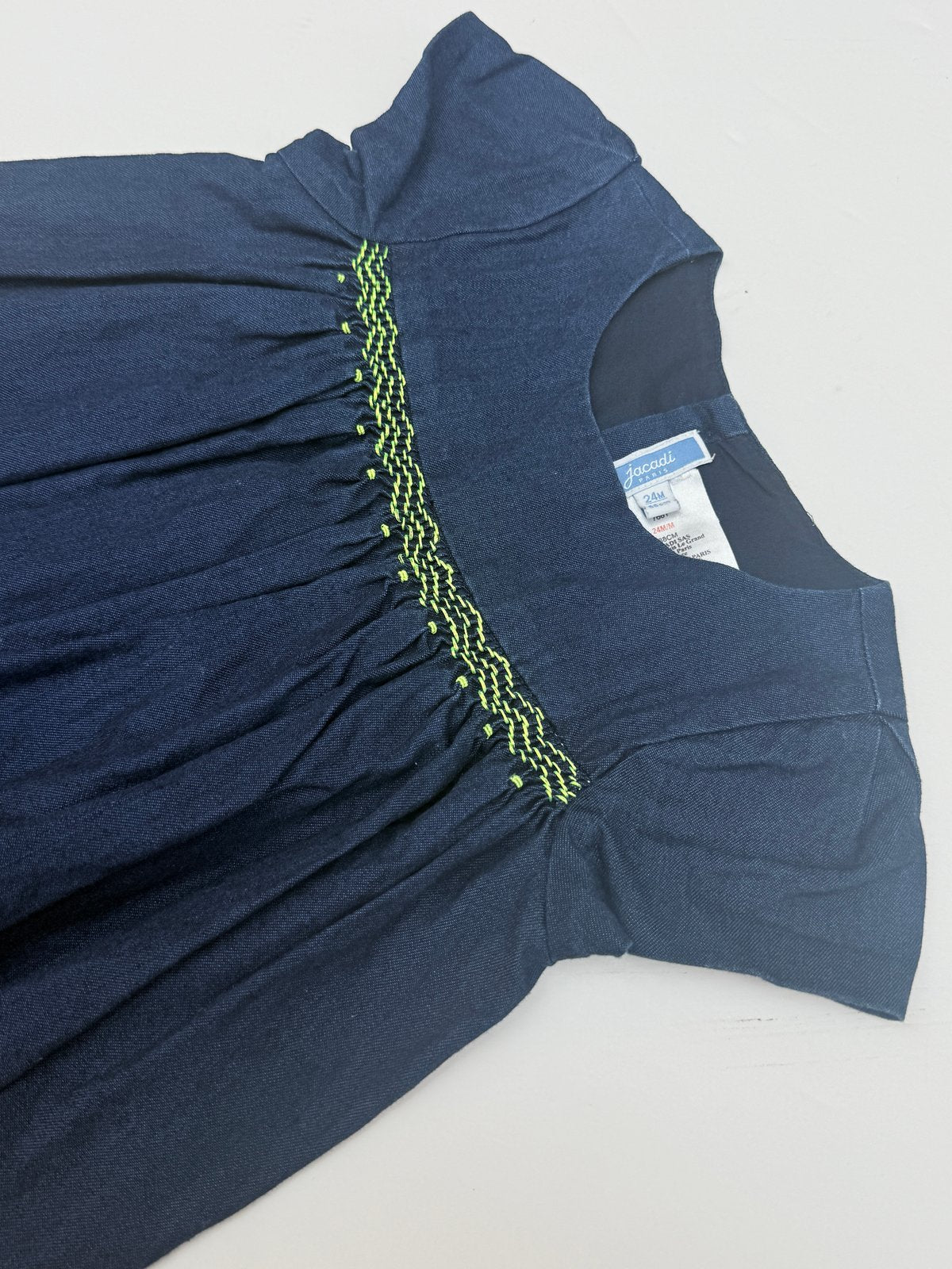 Jacadi Paris Smocked Denim Dress 24M