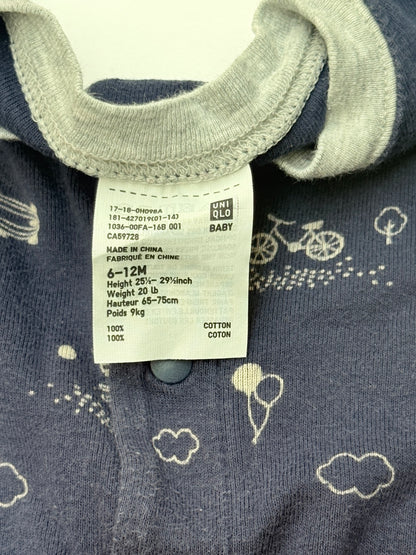 Uniqlo Baby Printed Footed Sleeper 6-12M