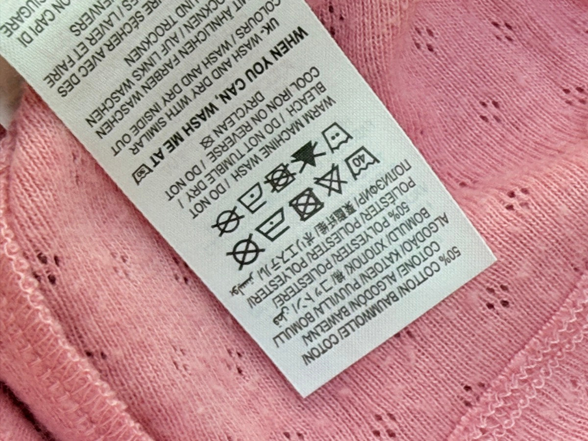 Mini Boden Pink Pointelle Long Sleeve Top 5-6y