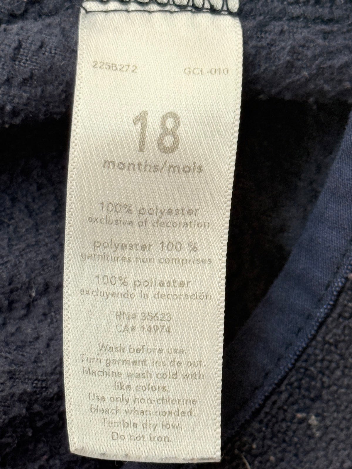 Carter's Fleece Jacket Navy Green 18 Months