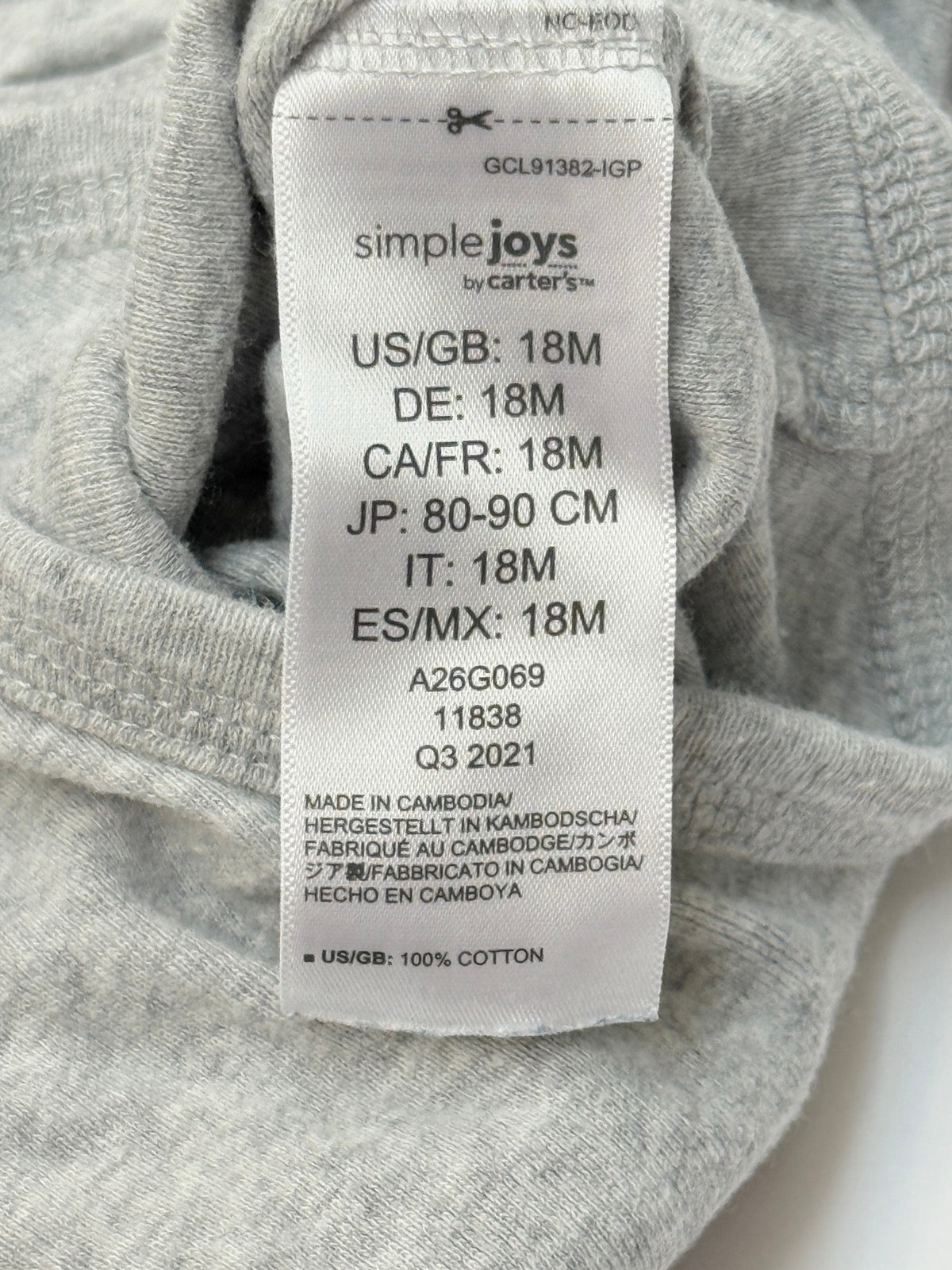 Simple Joys by Carter's Gray Bodysuit 18M