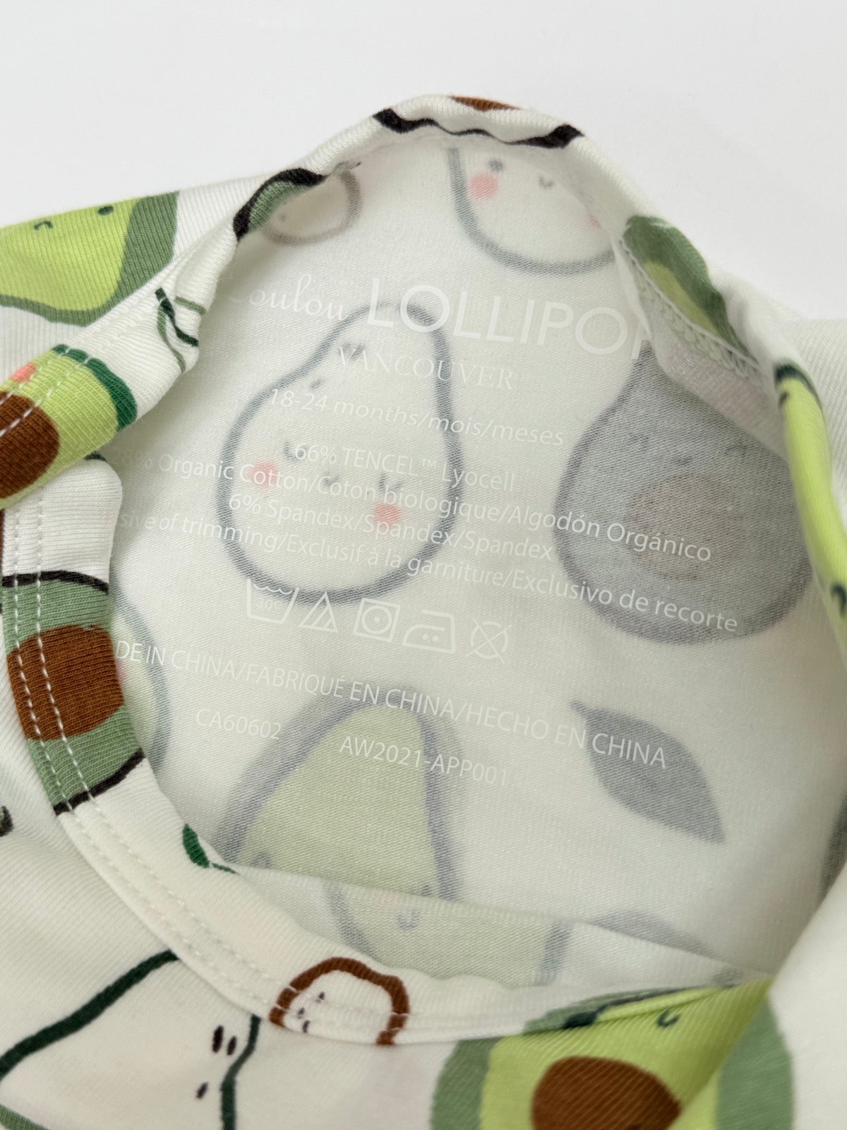 Loulou Lollipop Avocado Print Bodysuit 18-24M
