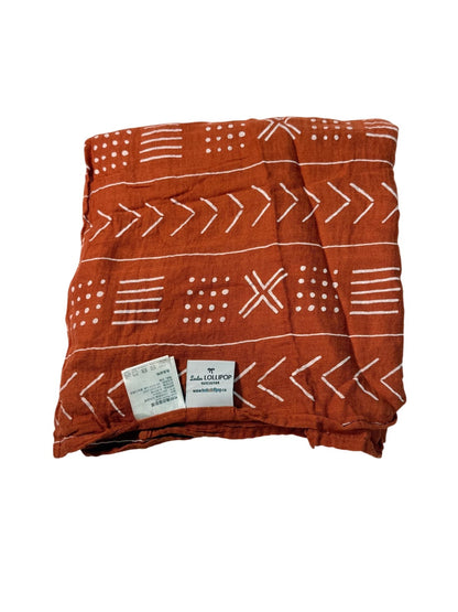 Loulou Lollipop Rust Muslin Swaddle Blanket