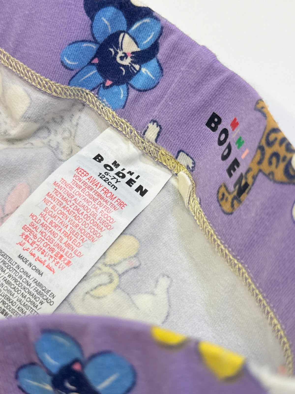Mini Boden Cat Floral Leggings Size 6-7Y