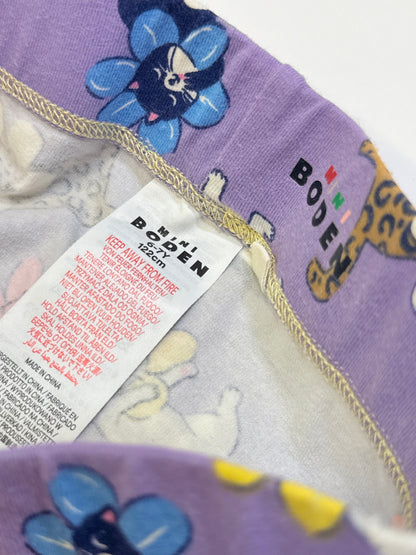 Mini Boden Cat Floral Leggings Size 6-7Y