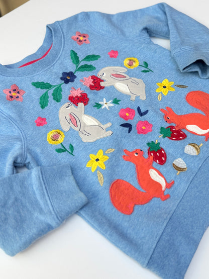 Mini Boden Woodland Animals Sweatshirt 5-6Y