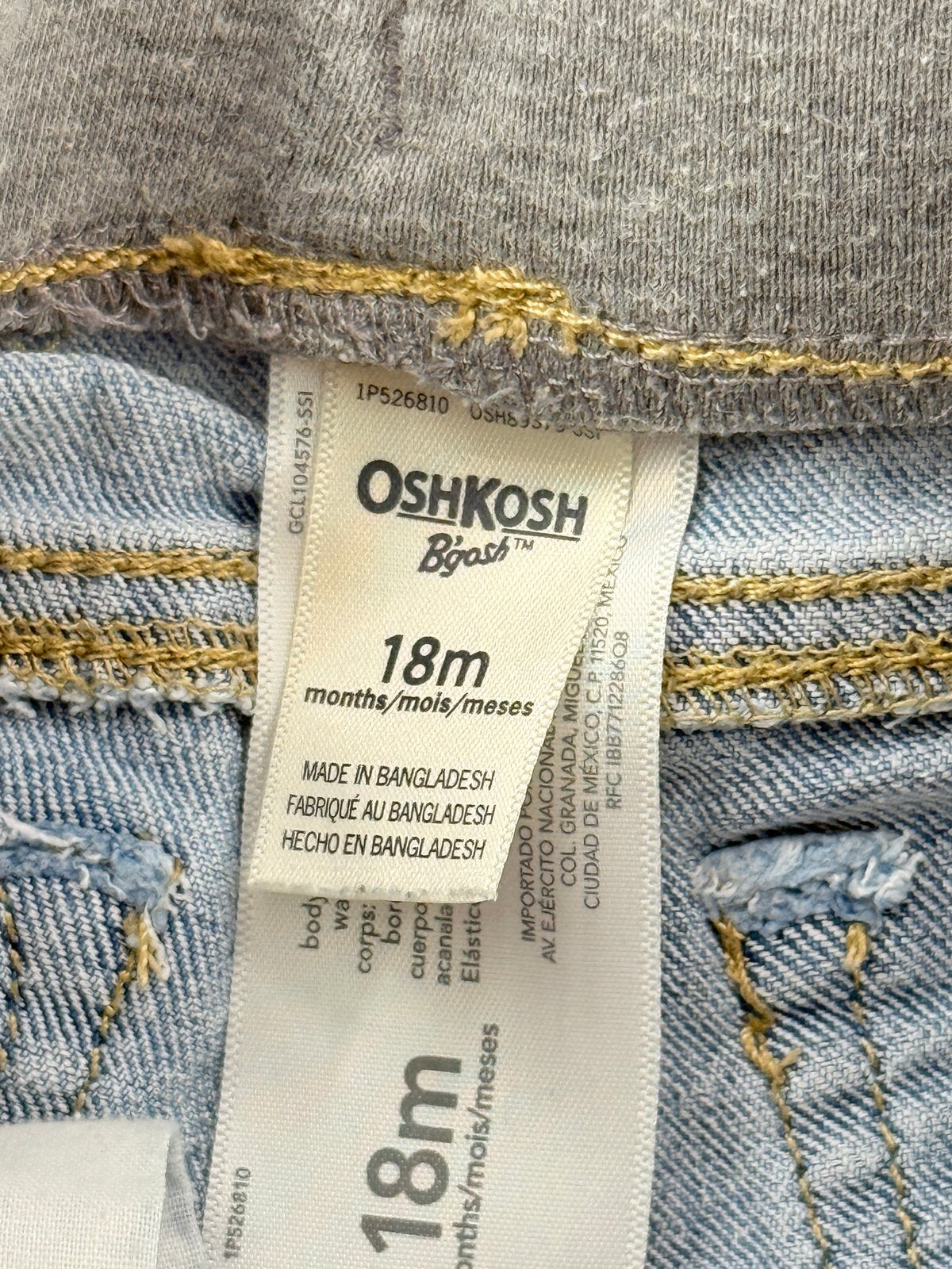 OshKosh B'gosh Light Wash Pull-On Jeans 18M