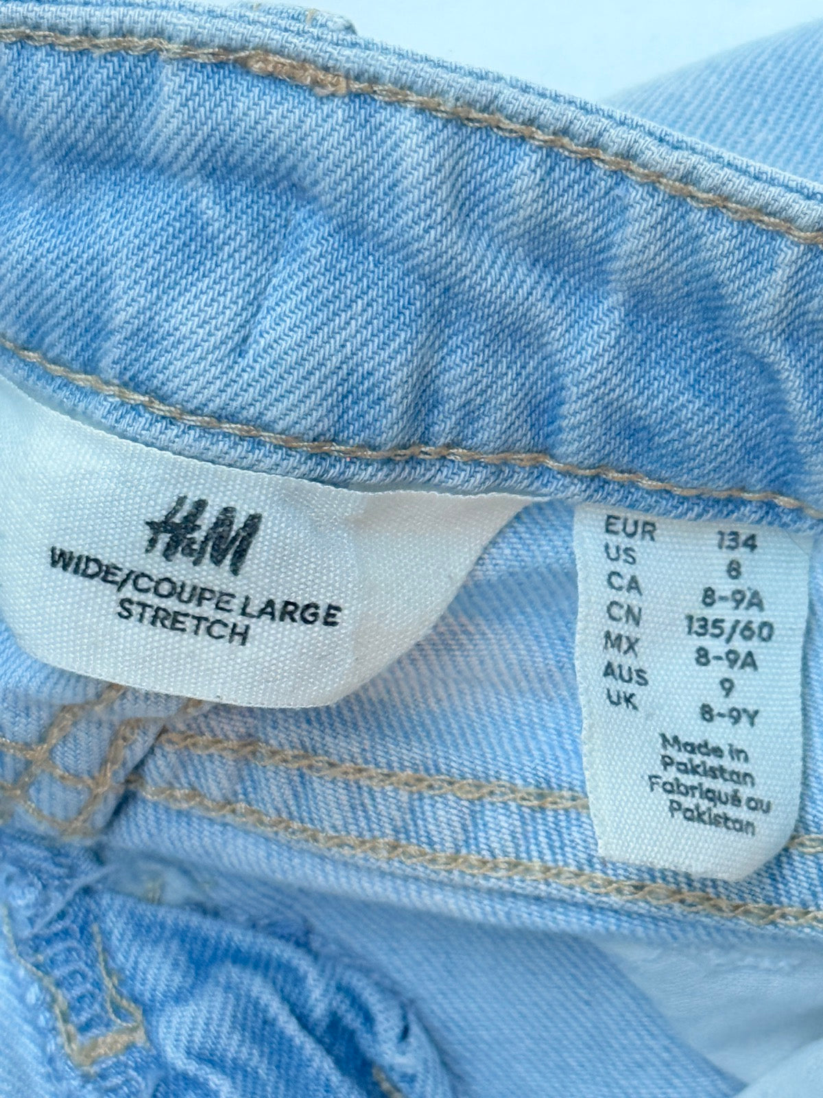 H&M Distressed Wide Leg Jeans Size 8-9Y