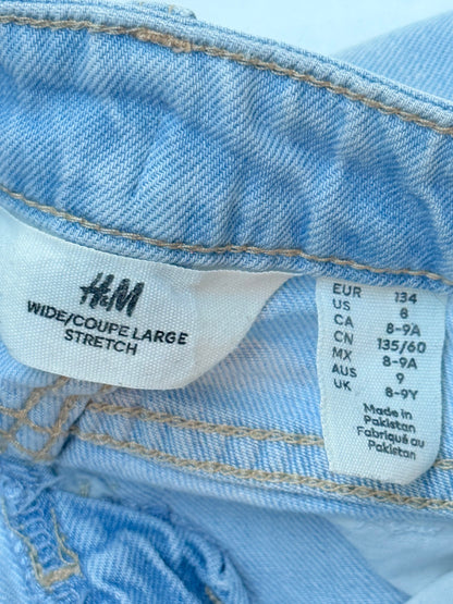 H&M Distressed Wide Leg Jeans Size 8-9Y