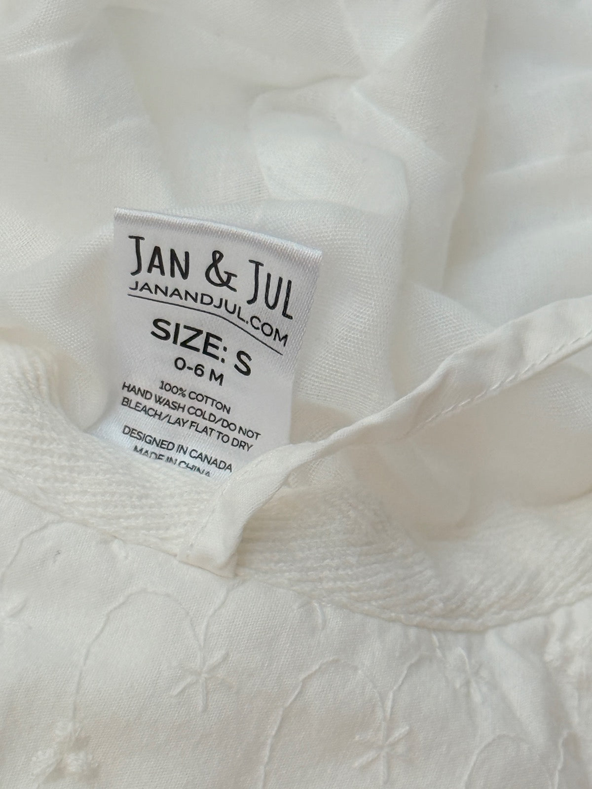 Jan & Jul White Eyelet Sun Hat Size S 0-6M