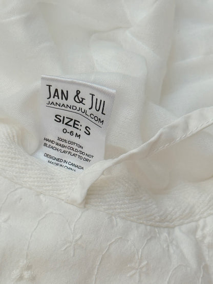 Jan & Jul White Eyelet Sun Hat Size S 0-6M