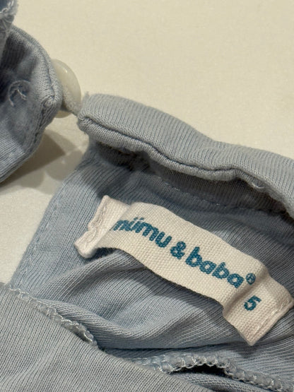 Nimu & Baba Blue Flutter Sleeve Top Size 5