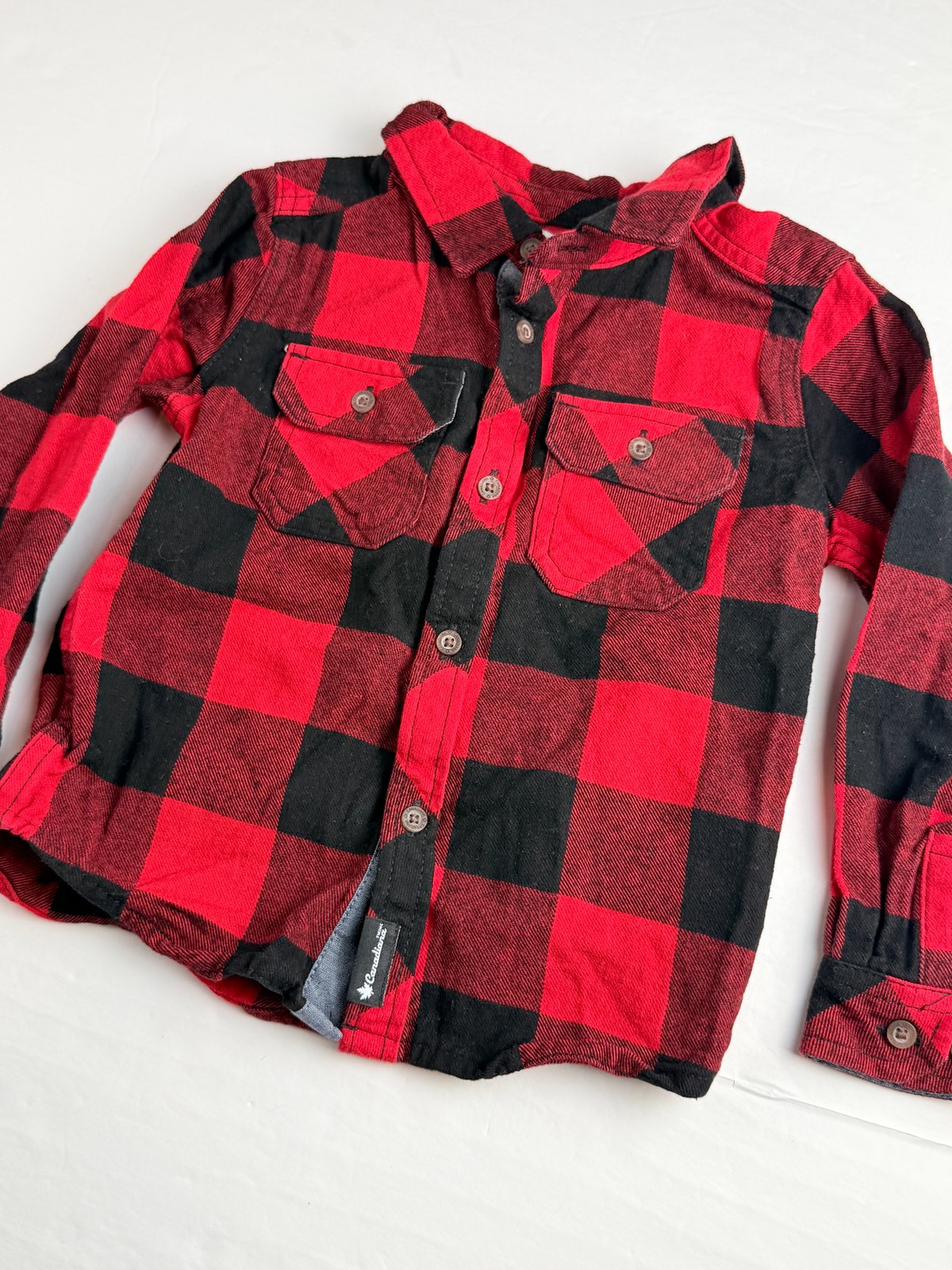 Canadiana Red Buffalo Plaid Flannel Shirt 4T