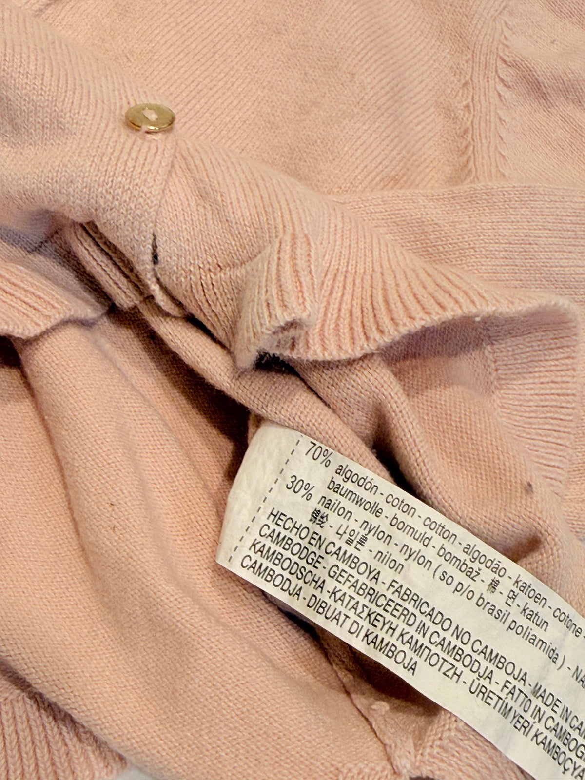 Zara Baby Girl Pink Knit Cardigan 6-9m