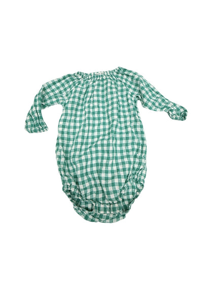 Petits Vilains Green Gingham Linen Romper 18/24M