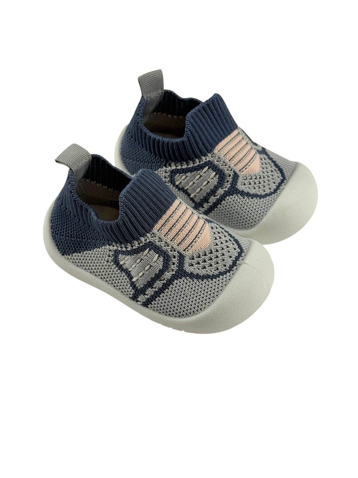 Knit Slip-On Baby Shoes Blue Gray Size 12.5