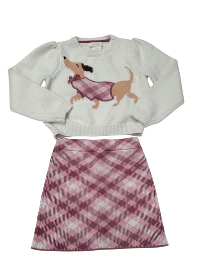 Cynthia Rowley Dog Sweater Skirt Set Size 2T
