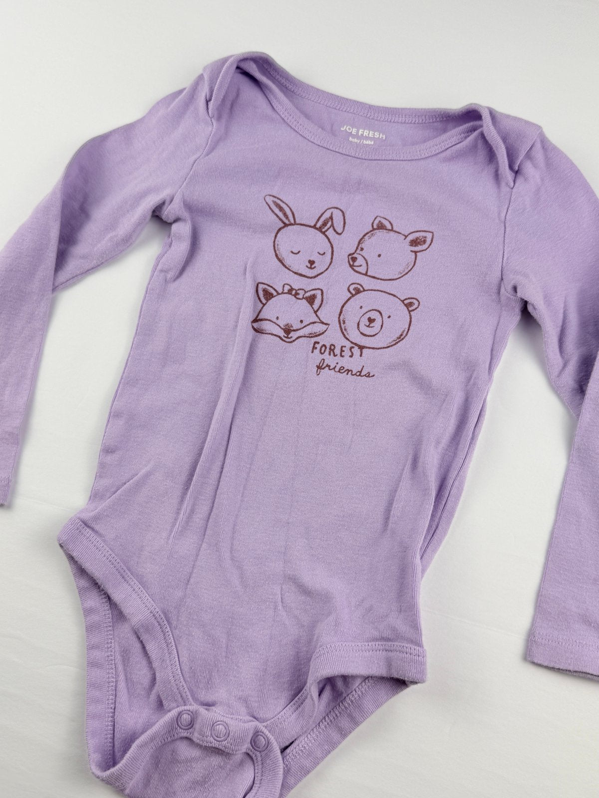 Joe Fresh Forest Friends Purple Bodysuit 18-24M