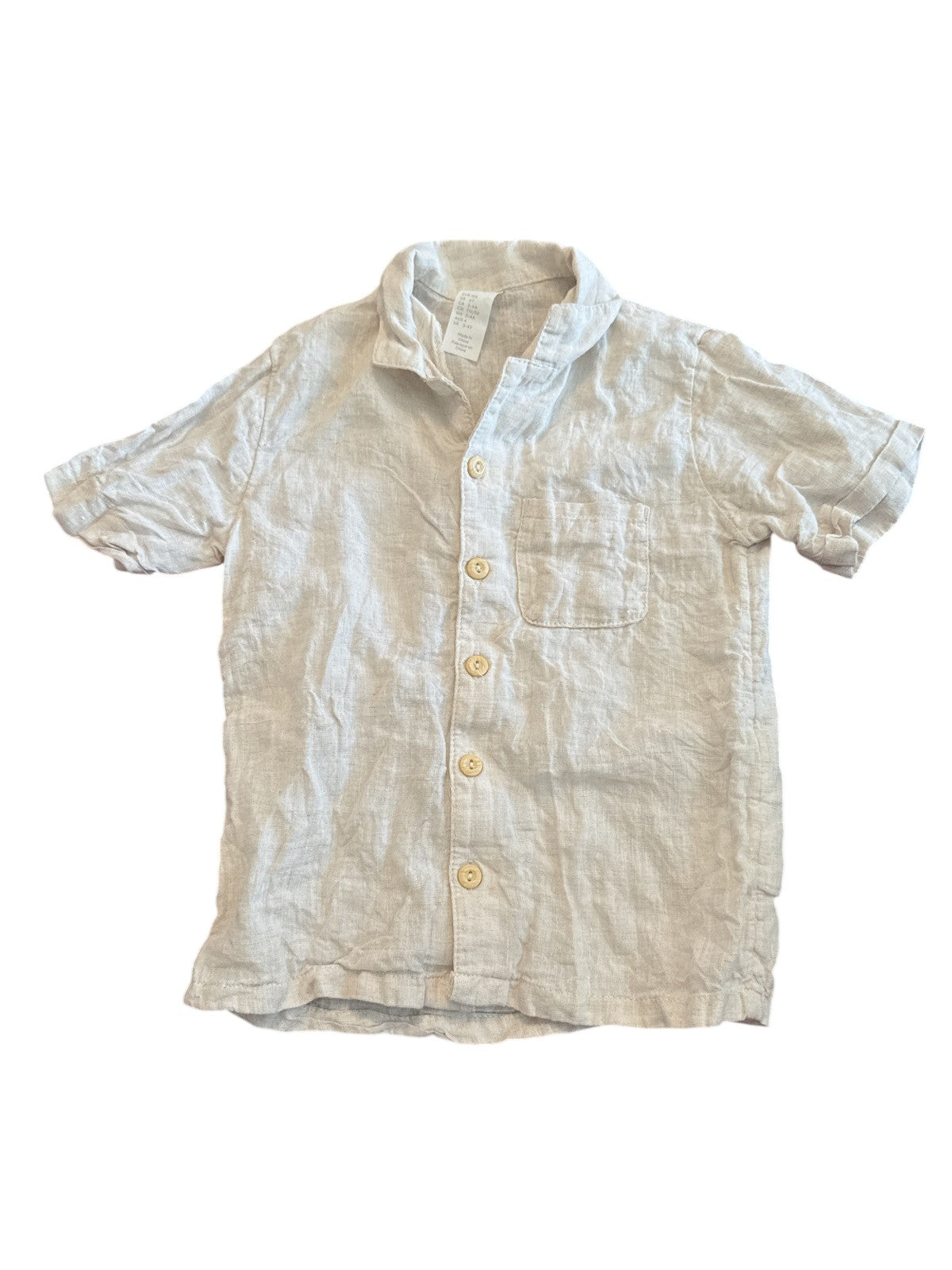 H&M Linen Button-Up Shirt 4T