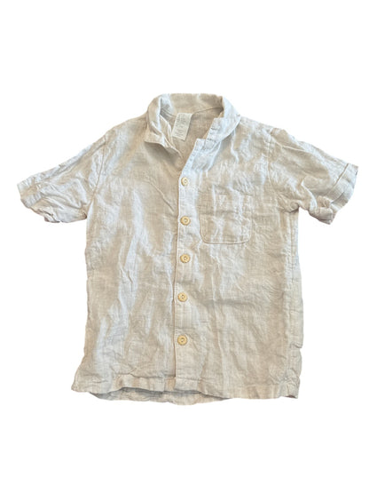 H&M Linen Button-Up Shirt 4T