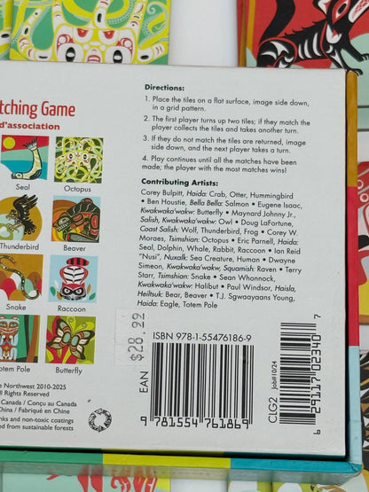 Northwest Coast Native Animals Matching Game